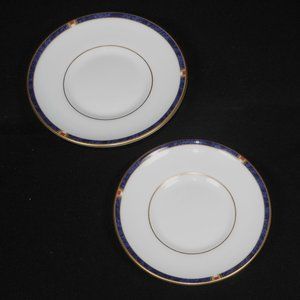 2 small saucers. Royal Worcester Carina blue